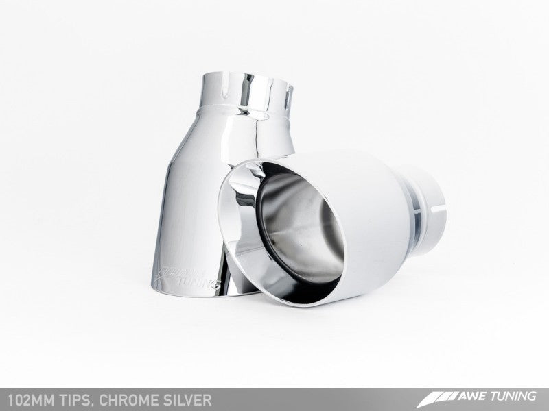 AWE Tuning VW CC Touring Edition Exhaust Dual Outlet - Chrome Silver Tips - Mammoth Racing -