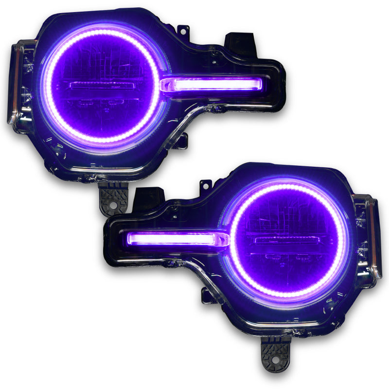 Oracle 21-22 Ford Bronco Headlight Halo Kit w/DRL Bar - Base Headlights ColorSHIFT -w/2.0 Controller - Mammoth Racing -