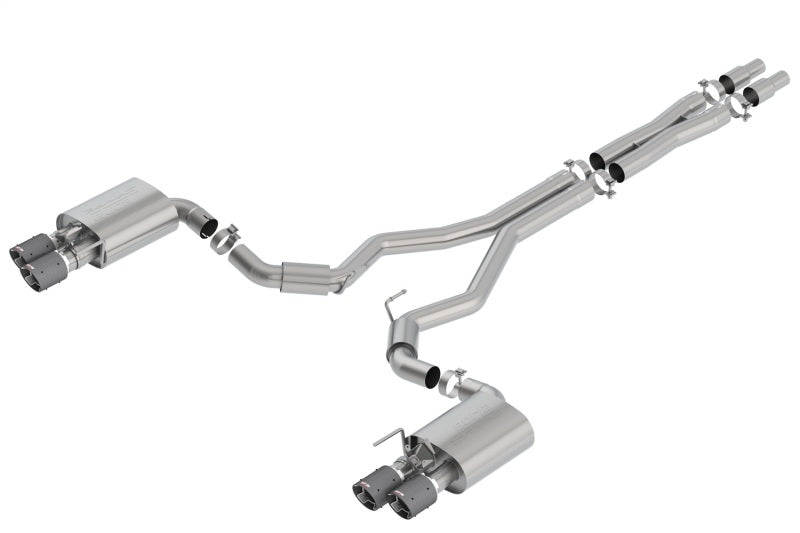 Borla 2018 Ford Mustang GT 5.0L AT/MT 3in S-Type Catback Exhaust Carbon Fiber Tips w/ Valves - My Store