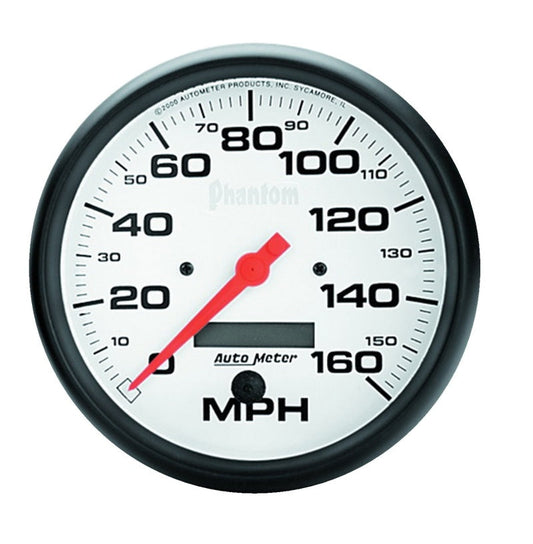 Autometer Phantom 5in 160 MPH Speedometer Electric Program w/ LCD Odometer - My Store