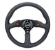 NRG Reinforced Steering Wheel (350mm/ 2.5in. Deep) Sport Leather Racing/ 4mm Matte Black Spoke - My Store