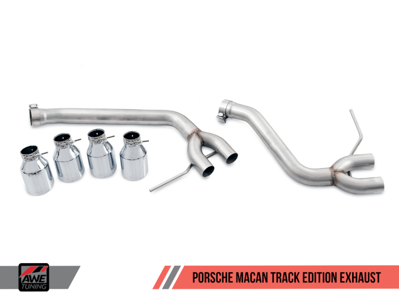 AWE Tuning Porsche Macan Track Edition Exhaust System - Diamond Black 102mm Tips - My Store