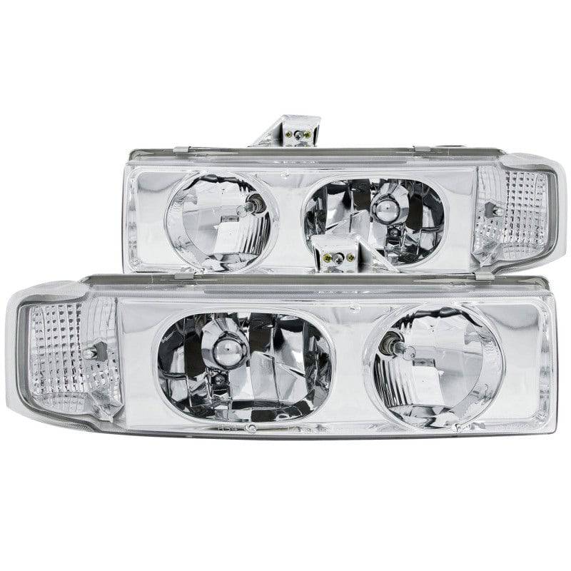 ANZO 1995-2005 Chevrolet Astro Van Crystal Headlights Chrome 1pc - Mammoth Racing -