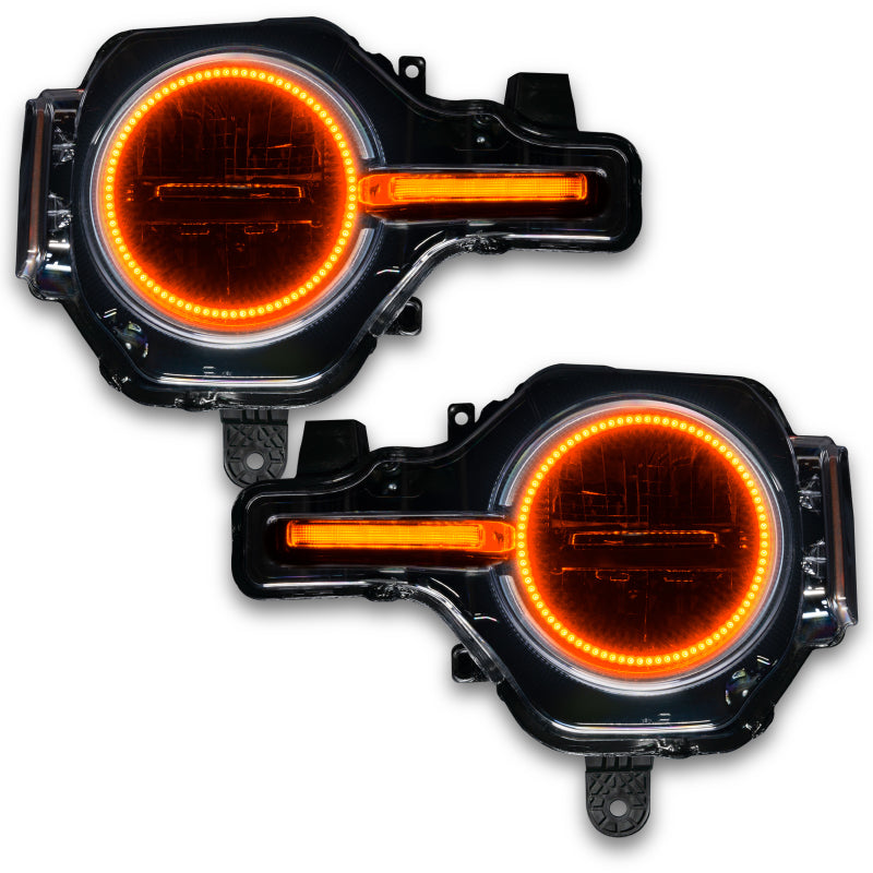 Oracle 21-22 Ford Bronco Headlight Halo Kit w/DRL Bar - Base Headlights ColorSHIFT -w/Simple Control - Mammoth Racing -