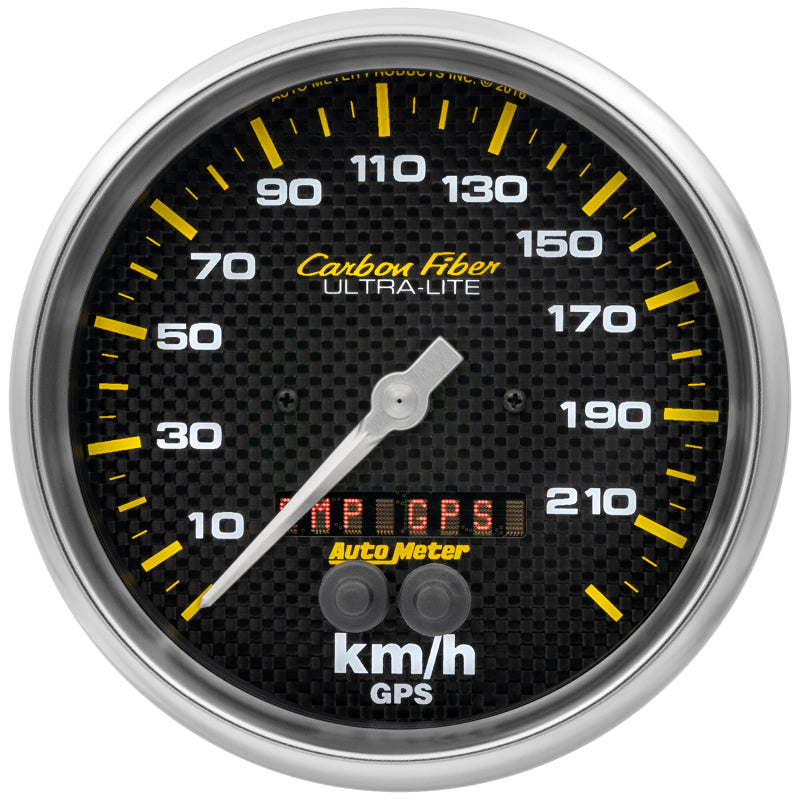 Autometer Carbon Fiber 5in. 0-225 Km/h (gps) Speedometer Gauge - My Store