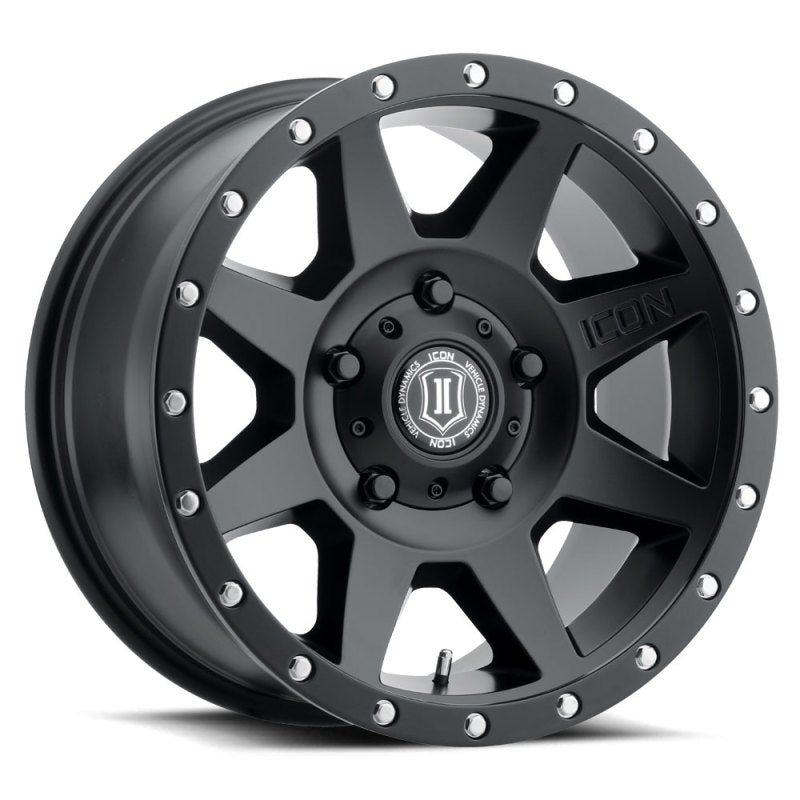 Icon Rebound 18x9 5x150 25mm Offset 6in BS 110.1mm Bore Satin Black Wheel - Mammoth Racing -