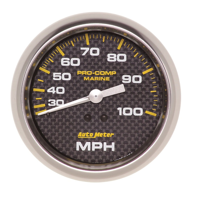 Autometer Marine Carbon Fiber 3-3/8in 100 MPH Mechanical Speedometer Gauge - My Store