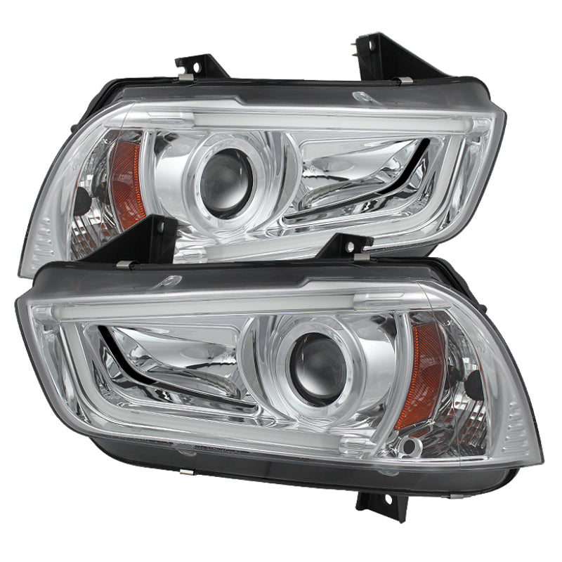 Spyder Dodge Charger 11-14 Projector Headlights Halogen - Light Tube DRL Chrm PRO-YD-DCH11-LTDRL-C - Mammoth Racing -