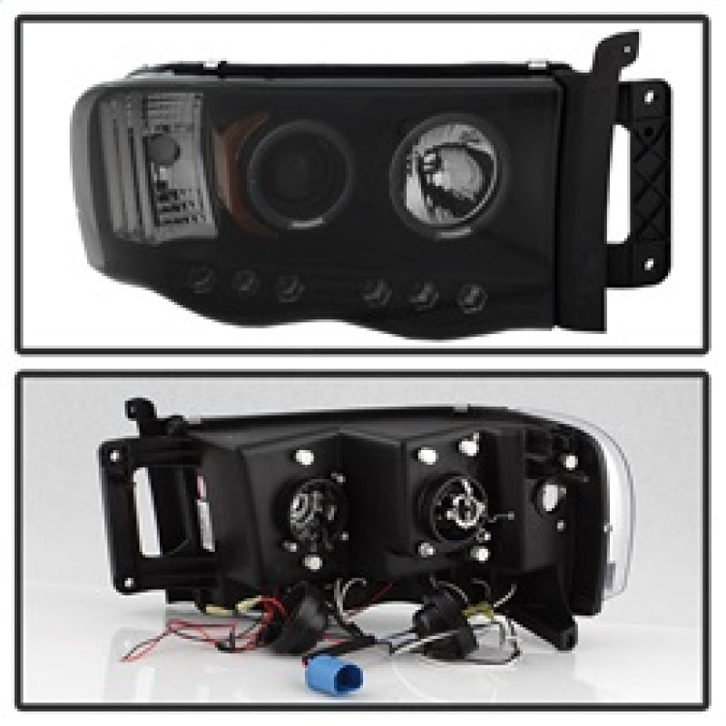 Spyder Dodge Ram 1500 02-05 03-05 Projector Headlights LED Halo LED Blk Smke PRO-YD-DR02-HL-BSM - Mammoth Racing -