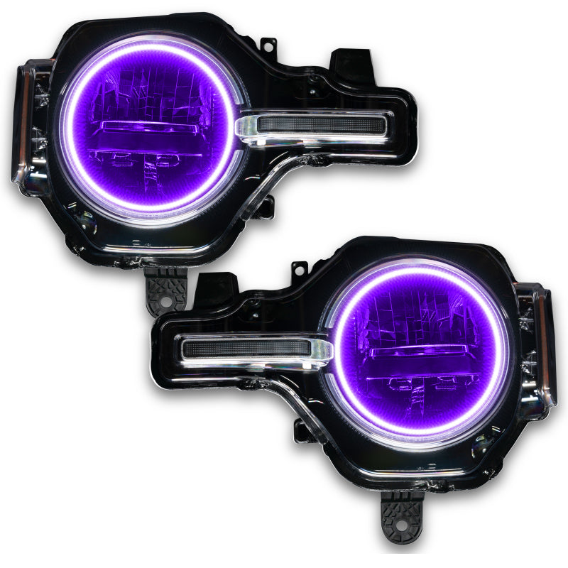 Oracle 2021 Ford Bronco Base Headlight LED Halo Kit - ColorSHIFT - w/ Simple Controller - Mammoth Racing -