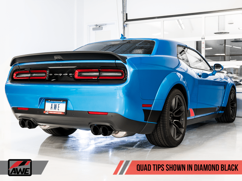 AWE Tuning 2015+ Dodge Challenger 6.4L/6.2L Non-Resonated Touring Edition Exhaust - Quad Black Tips - My Store