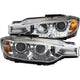 ANZO 2012-2015 BMW 3 Series Projector Headlights w/ U-Bar Chrome - Mammoth Racing -