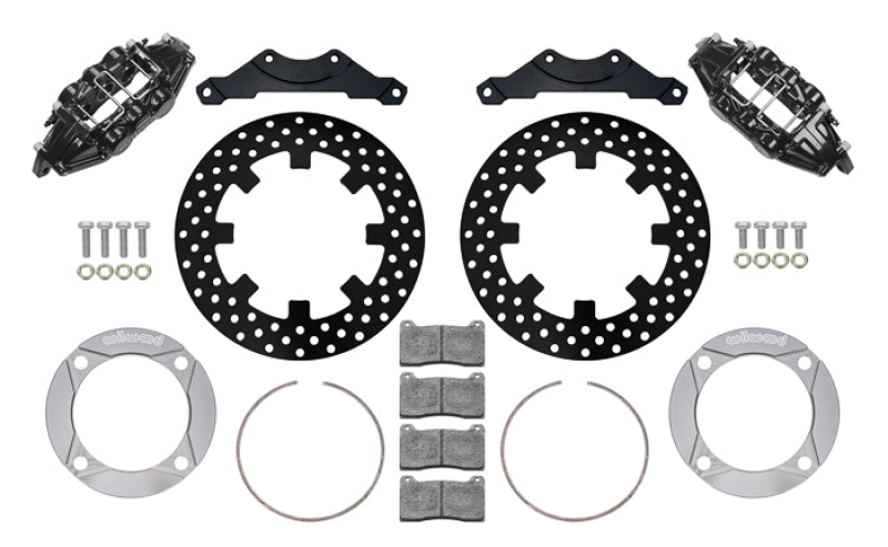 Wilwood 2014+ Polaris RZR XP 1000 Rear Kit 11.25in Drilled - Black - My Store
