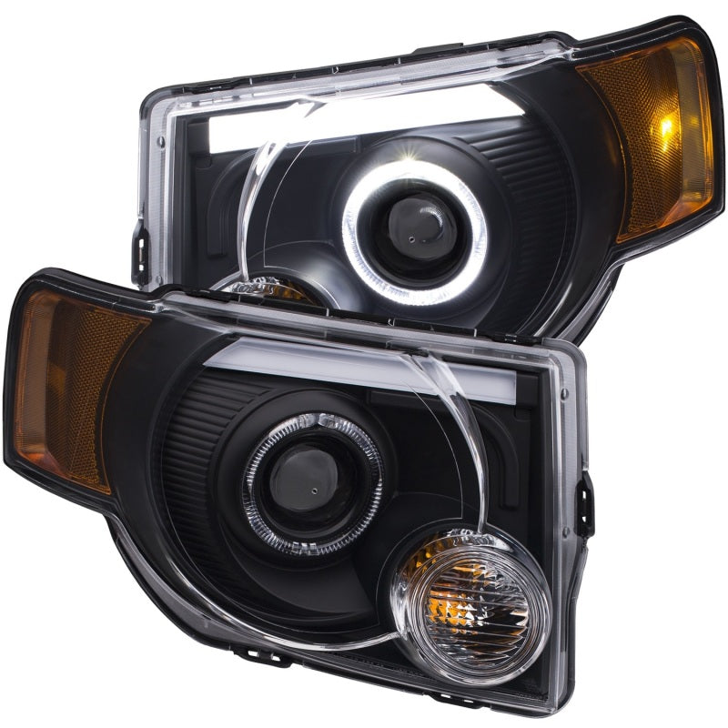 ANZO 2008-2012 Ford Escape Projector Headlights w/ Halo Black - Mammoth Racing -