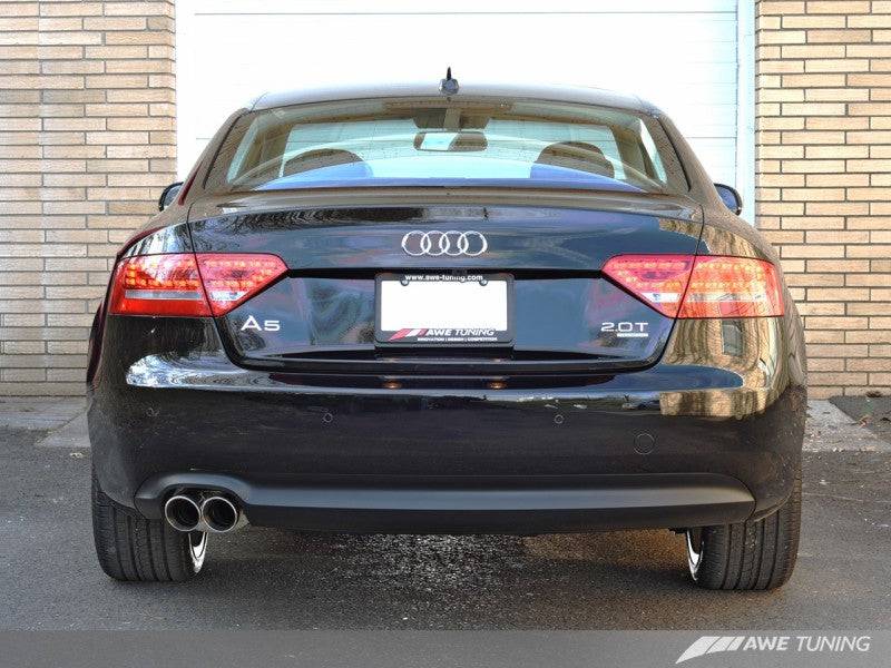 AWE Tuning Audi B8 A5 2.0T Touring Edition Single Outlet Exhaust - Polished Silver Tips - My Store