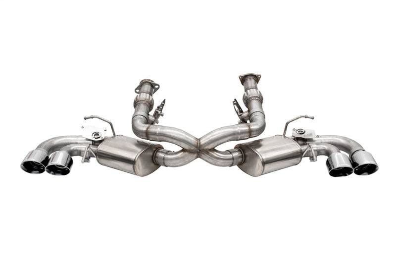 Corsa 2020 Corvette C8 3in Valved Cat-Back 4.5in Pol Quad Tips Fits Factory Perf Exhaust Deletes AFM - Mammoth Racing -