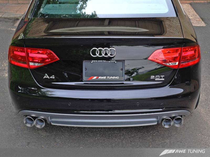 AWE Tuning Audi B8 A4 Touring Edition Exhaust - Quad Tip Polished Silver Tips - Does Not Fit Cabrio - My Store