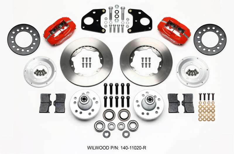 Wilwood Forged Dynalite Front Kit 11.00in Red 62-72 CDP B & E Body-Drum - Mammoth Racing -