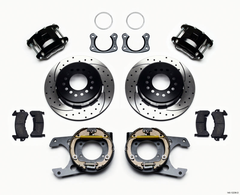 Wilwood D154 P/S Park Brake Kit Drilled New Big Ford 2.50in Off Staggerd Mount - Mammoth Racing -