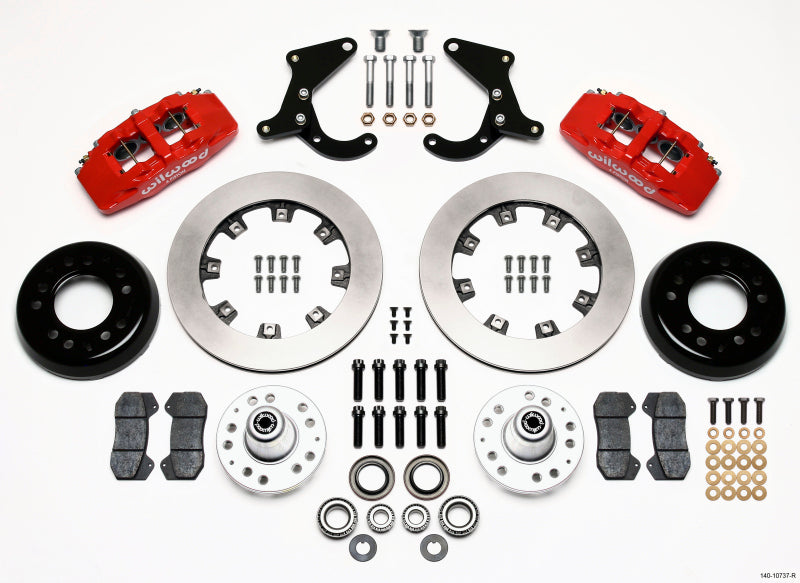 Wilwood Dynapro 6 Front Hub Kit 12.19in Red 55-57 Chevy - Mammoth Racing -