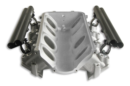 Holley EFI 300-673 Base Manifold & Rails, Ls3 Lo Ram, Dual Injector Front Feed- Satin Finish