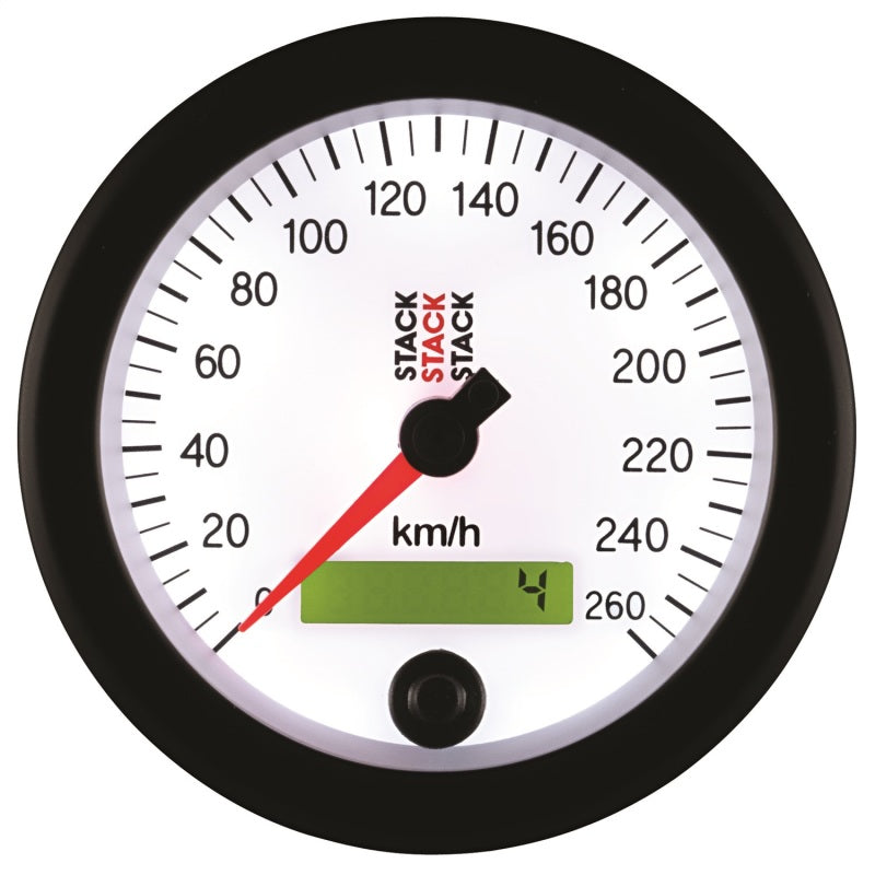Autometer Stack Instruments 88mm 0-260 Km/h Programmable Speedometer - White - My Store