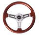 NRG Classic Wood Grain Steering Wheel (330mm) Wood Grain w/Chrome 3-Spoke Center - My Store