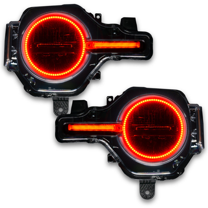 Oracle 21-22 Ford Bronco Headlight Halo Kit w/DRL Bar - Base Headlights ColorSHIFT -w/RF Controller - Mammoth Racing -