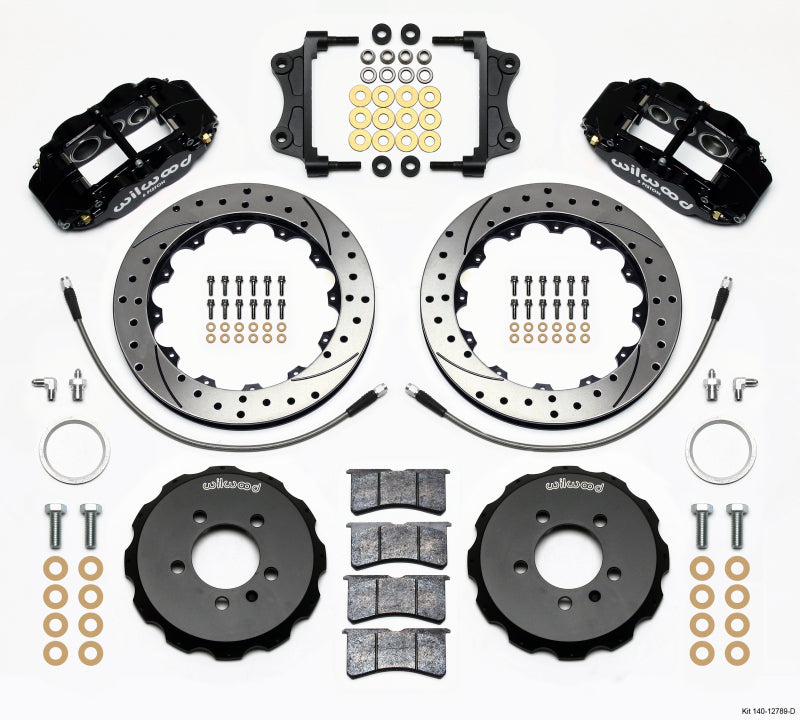 Wilwood Narrow Superlite 6R Front Hat Kit 12.88in Drilled 06-12 Volkswagen GTI w/ Lines - Mammoth Racing -