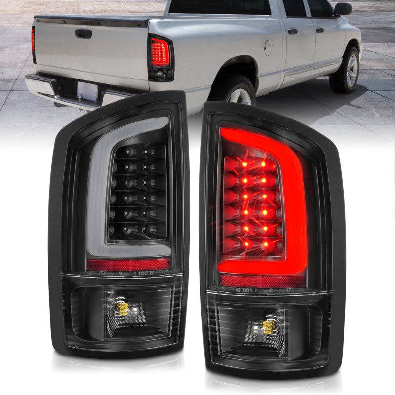 ANZO 2002-2006 Dodge Ram 1500 LED Tail Lights w/ Light Bar Black Housing Clear Lens - My Store