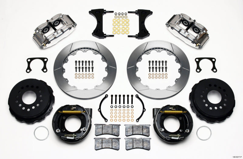 Wilwood Narrow Superlite 4R Rear P-Brk Kit 12.88in Polished Big Ford Old Style 2.36in Offset - My Store