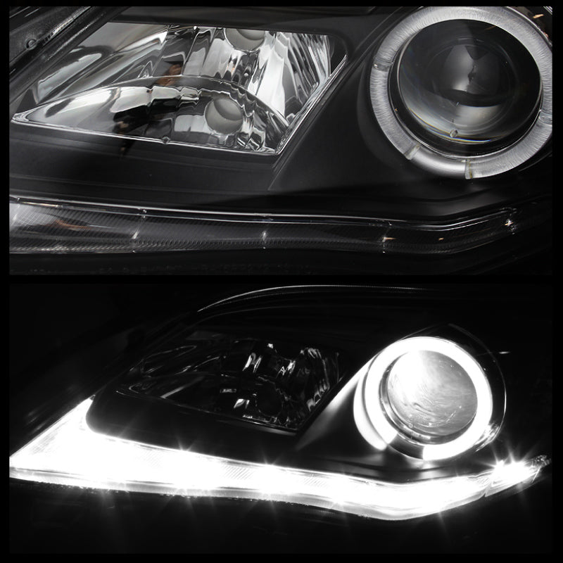 Spyder Toyota Corolla 11-13 Projector Headlights Halogen Model Only - DRL LED Blk PRO-YD-TC11-DRL-BK - Mammoth Racing -