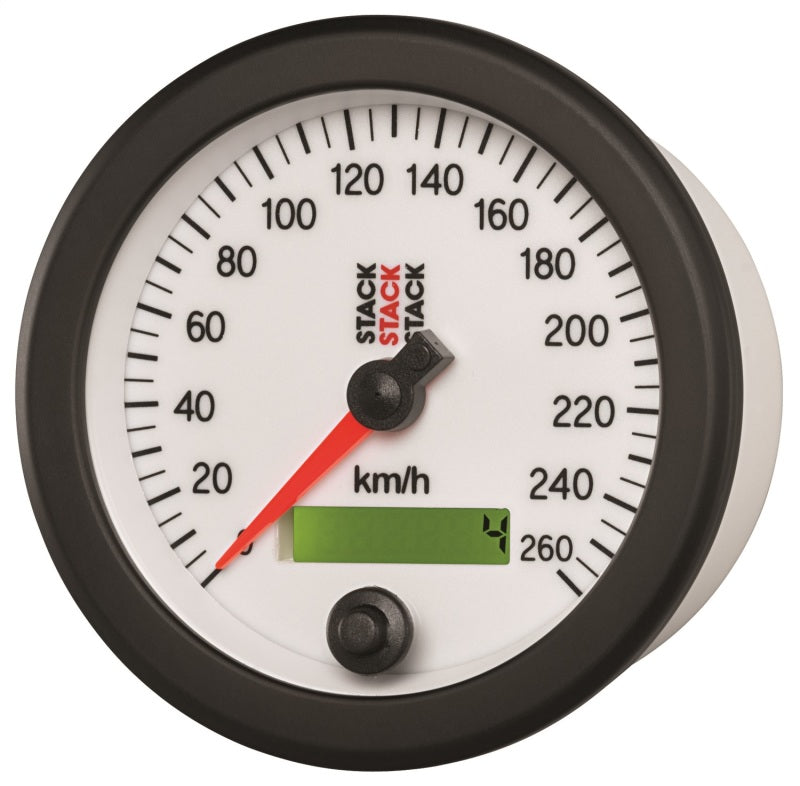 Autometer Stack Instruments 88mm 0-260 Km/h Programmable Speedometer - White - My Store