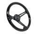 NRG Reinforced Steering Wheel (350mm / 3in. Deep) Blk Wood w/Blk Matte Spoke/Black Center Mark - My Store