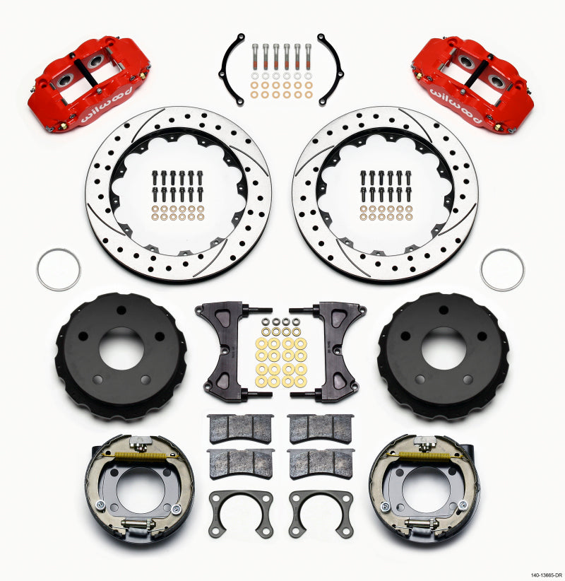 Wilwood Narrow Superlite 4R Rear P-Brk Kit 12.88in Drilled Red Big Ford 2.38in Off Bronco 5 x 5.50 - My Store