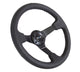 NRG Reinforced Steering Wheel (350mm / 3in. Deep) Bk Leather w/Bk BBall Stitch (Odi Bakchis Edition) - My Store