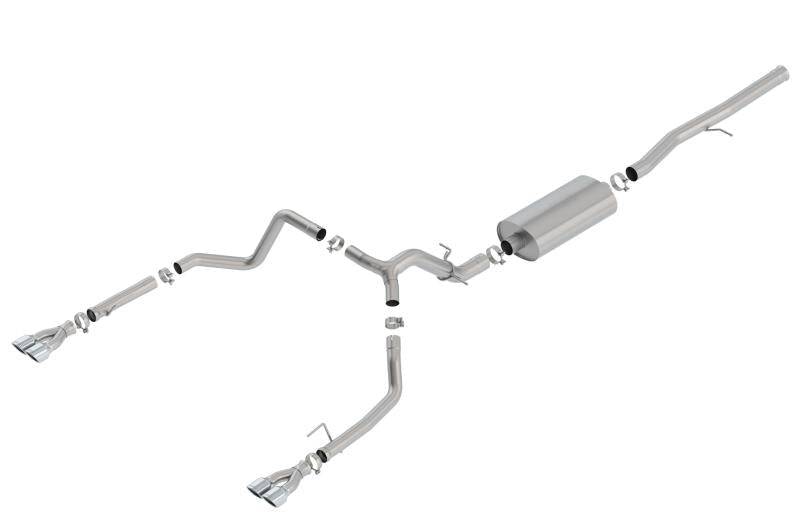 Borla 19 Chevrolet Silverado/GMC Sierra 1500 6.2L SS Touring Catback Exhaust - Square Chrome Tips - Mammoth Racing -