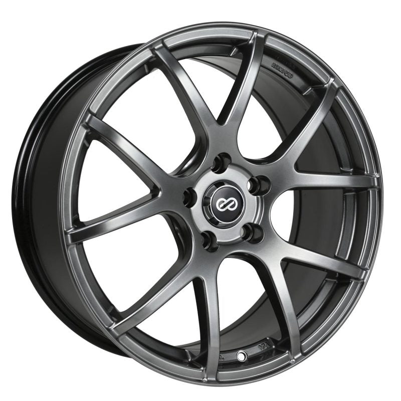 Enkei M52 17x7.5 50mm Offset 5x114.3 Bolt Pattern 72.6mm Bore Dia Hyper Black Wheel - Mammoth Racing -