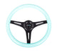 NRG Classic Wood Grain Steering Wheel (350mm) Minty Fresh Color Grip w/Black 3-Spoke Center - My Store