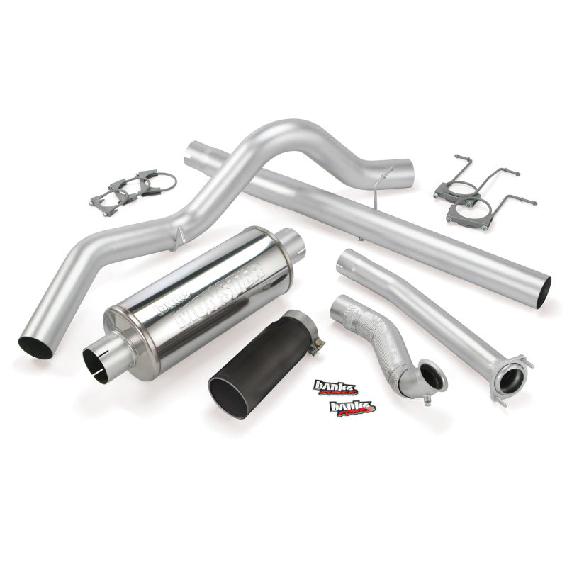 Banks Power 94-97 Ford 7.3L ECSB Monster Exhaust System - SS Single Exhaust w/ Black Tip - Mammoth Racing -