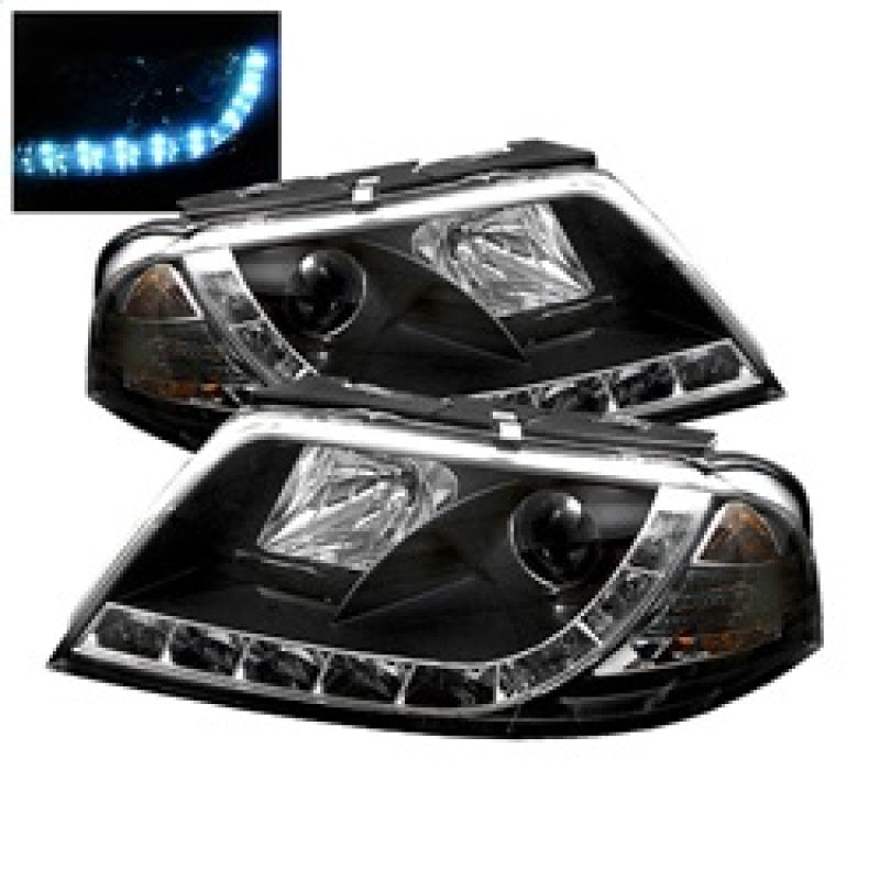 Spyder Volkswagen Passat 01-05 Projector Headlights DRL Black High H1 Low H1 PRO-YD-VP01-DRL-BK - Mammoth Racing -
