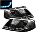 Spyder Volkswagen Passat 01-05 Projector Headlights DRL Black High H1 Low H1 PRO-YD-VP01-DRL-BK - Mammoth Racing -