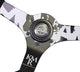 NRG Reinforced Steering Wheel (350mm / 3in. Deep) Blk Suede w/Color Stitch (Kyle Mohan Edition) - My Store