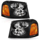 ANZO 2002-2009 Gmc Envoy Crystal Headlight Black Amber - My Store