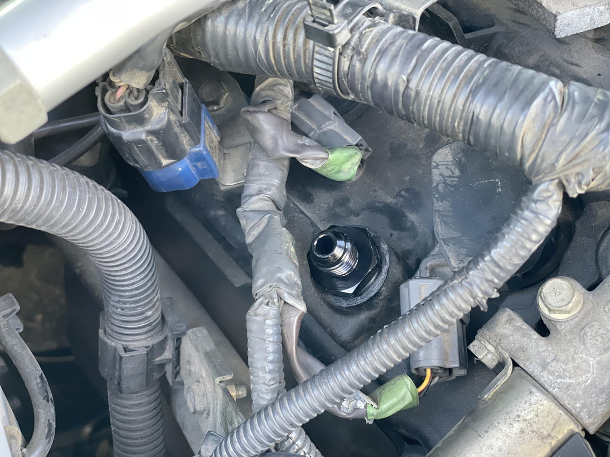 6AN to PCV Delete-Replacement Fitting for catchcan, blowby - Fits Nissan VQ35DE