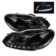 Spyder Volkswagen Golf/GTI 10-13 Projector Headlights Halogen Model- DRL Blk PRO-YD-VG10-DRL-BK - Mammoth Racing -