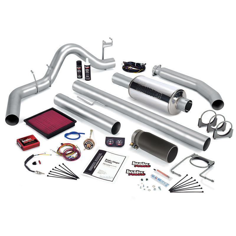 Banks Power 01 Dodge 5.9L 245Hp Ext Cab Stinger System - SS Single Exhaust w/ Black Tip - Mammoth Racing -