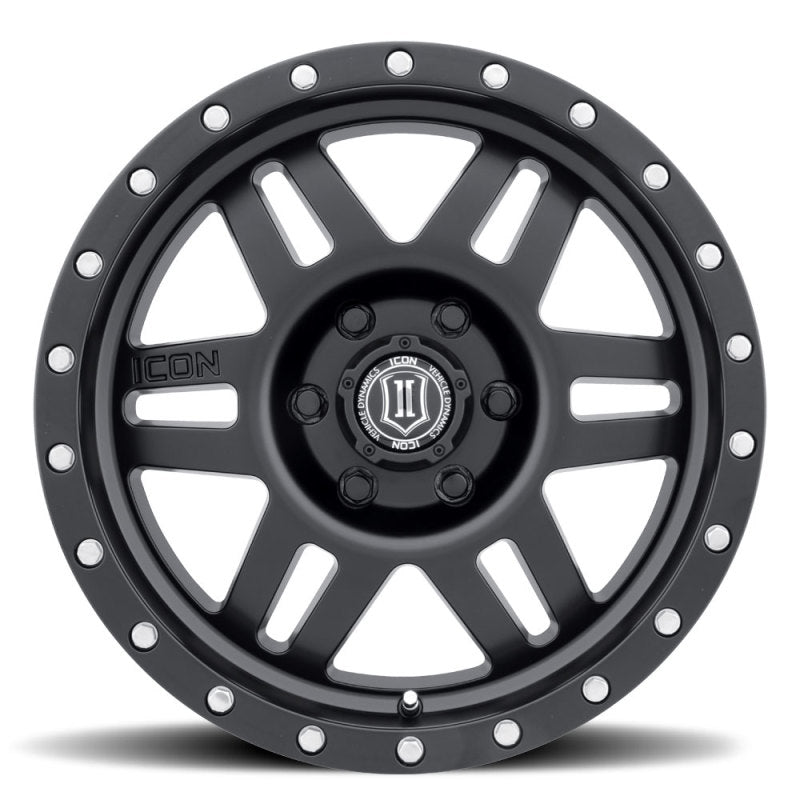 Icon Six Speed 17x8.5 6x5.5 25mm Offset 5.75in BS 108.1mm Bore Satin Black Wheel - Mammoth Racing -