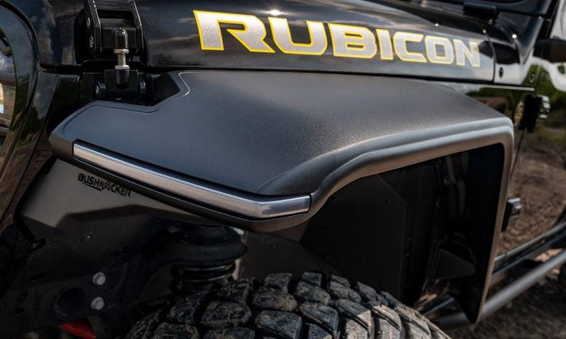 Bushwacker 18-21 Jeep Wrangler JL (2-Door & 4-Door) Flat Style Flares 4pc - Black - Mammoth Racing -