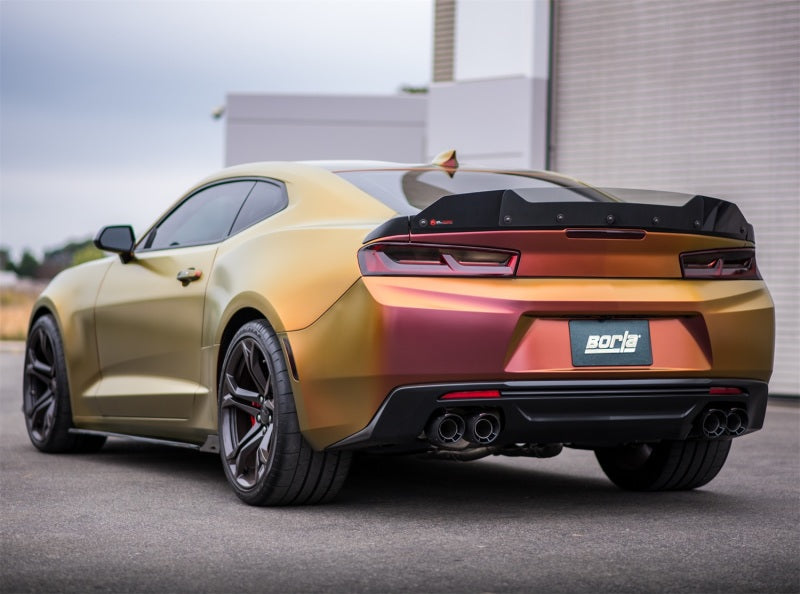 Borla 16-17 Chevy Camaro 6.2L 4in Dual CF Tips w/Black Core Dual Split Exit ATAK Catback Exhaust - My Store